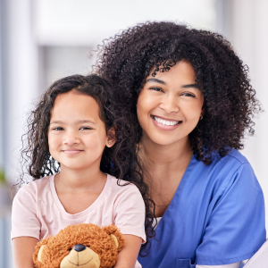 Pediatric healthcare, kids and happy face